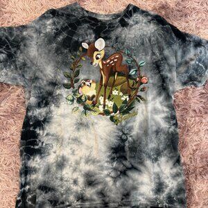Tie-Dye Faux Distressed Retro Style Bambi & Thumper T-Shirt